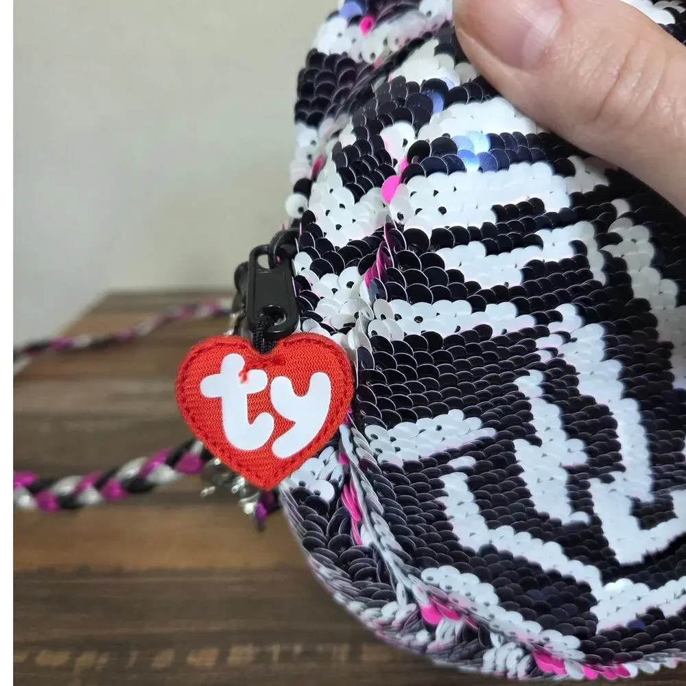 TY 2019 Flippables Zoey the Zebra Fashion Purse 6 ways to wear